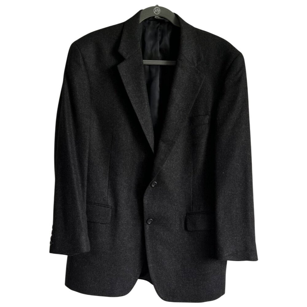 Jos. A. Bank Men's 100% Cashmere Blazer 42R Charcoal Grey 2 Button Vintage